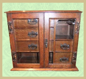 10-4.jpg Edwardian Oak and Glazed Table Cabinet - Image 1