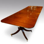 12 Seat twin pillar mahogany Georgian style dining table - Image 3