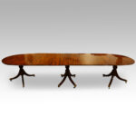 12 seat Mahogany 3 pillar dining table - Image 2