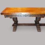 16 seat oak refectory draw leaf dining table - Image 10