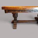 16 seat oak refectory draw leaf dining table - Image 7