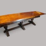 16 seat oak refectory draw leaf dining table - Image 5