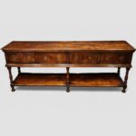 18th Century Oak Pot Board Dresser Base – Antique Sideboard with Brass Handles