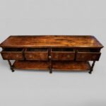 18th Century Oak Pot Board Dresser Base – Antique Sideboard with Brass Handles - Image 8