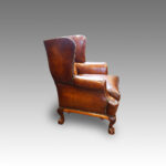 Leather wing chair 1920's - Image 3