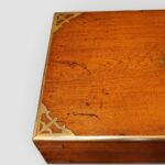 19thc brass inlaid teak campaign trunk - Image 2