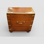 19thc brass inlaid teak campaign trunk - Image 4