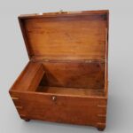 19thc brass inlaid teak campaign trunk - Image 8