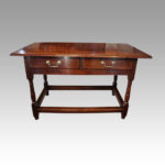 19thc oak  2 drawer side table