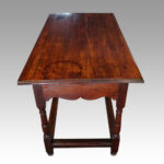 19thc oak  2 drawer side table - Image 6