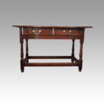 19thc oak  2 drawer side table - Image 7