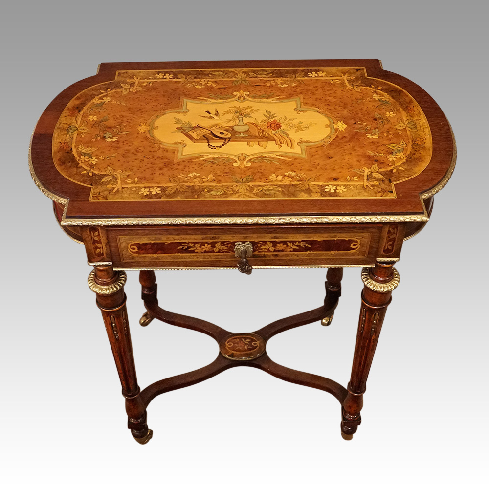 19thc.-Inlaid-dressing-table.jpg 19thc French inlaid dressing table - Image 1
