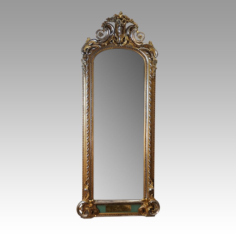 19thc.-gilt-pier-mirror-with-eglomise-glass-panel.jpg 19thc. gilt and eglomise pier mirror - Image 1