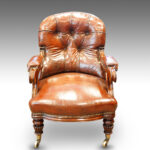 William IV mahogany leather reading chair Now Sold - Image 2