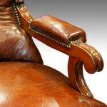 William IV mahogany leather reading chair Now Sold - Image 6