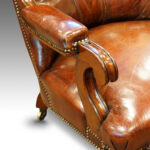 William IV mahogany leather reading chair Now Sold - Image 3