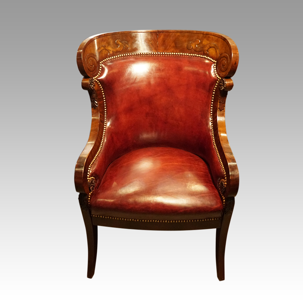 19thc.-mahogany-library-chair-1.jpg 19thc. mahogany library desk chair - Image 1