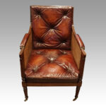 19thc. mahogany bergere library chair - Image 2