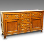 Antique 19thc. oak dresser base