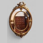 Antique 19th Century Oval Gilt Framed Mirror