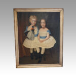 19thc. primitive portrait of children