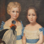 19thc. primitive portrait of children - Image 2