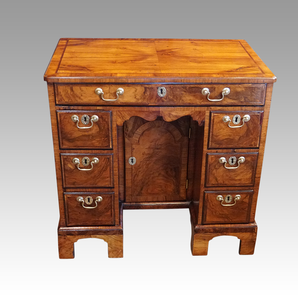 19thc.-walnut-kneehole.jpg Antique walnut kneehole - Image 1