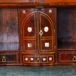 Antique mahogany small bureau bookcase - Image 5