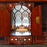 Antique mahogany small bureau bookcase - Image 6