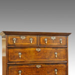 Antique Burr Elm chest on stand - Image 2