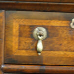 Antique Burr Elm chest on stand - Image 4