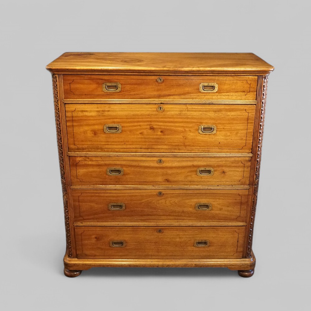 Antique-Camphorwood-campaign-chest-1.jpg Victorian Camphorwood campaign chest - Image 1