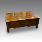 Antique Colonial hardwood large coffee table trunk