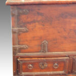 Antique Colonial hardwood iron bound mule chest - Image 10