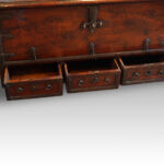 Antique Colonial hardwood iron bound mule chest - Image 9