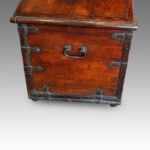 Antique Colonial hardwood iron bound mule chest - Image 8