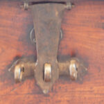 Antique Colonial hardwood iron bound mule chest - Image 7