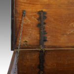 Antique Colonial hardwood iron bound mule chest - Image 6