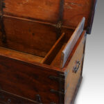 Antique Colonial hardwood iron bound mule chest - Image 11