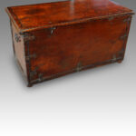 Antique Colonial hardwood iron bound mule chest - Image 4