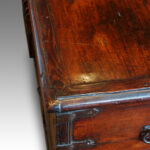 Antique Colonial hardwood iron bound mule chest - Image 3
