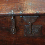 Antique Colonial iron bound trunk - Image 6