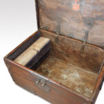 Antique Colonial trunk with iron lock plate - Image 6