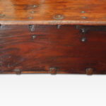 Antique Colonial trunk with iron lock plate - Image 4