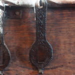 Antique Colonial merchants chest with iron fittings - Image 7