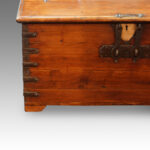 Antique Colonial merchants chest with iron fittings - Image 5