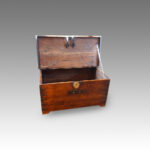 Antique Colonial merchants chest with iron fittings - Image 3