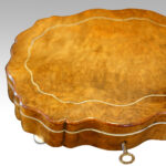 Antique French shaped walnut jewellery box - Image 2