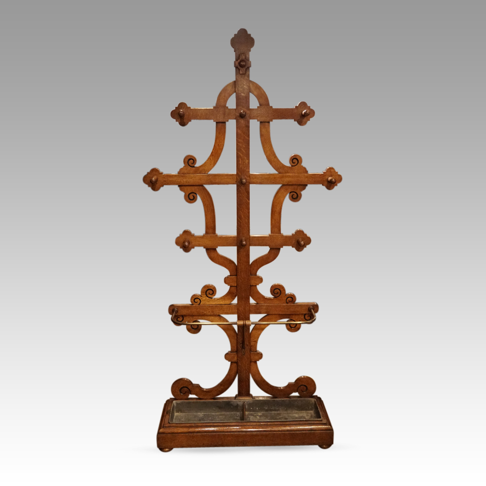 Antique-Gothic-oak-hallstand.jpg Antique Gothic oak hallstand - Image 1