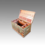 Antique Victorian brass bound military chest with some original paint - Image 4